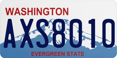 WA license plate AXS8010