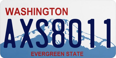 WA license plate AXS8011