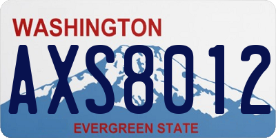 WA license plate AXS8012