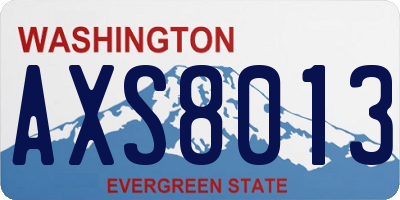 WA license plate AXS8013
