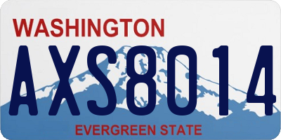 WA license plate AXS8014