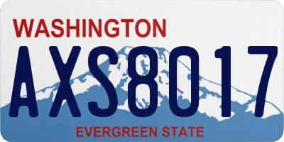 WA license plate AXS8017