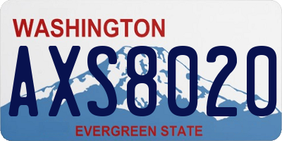 WA license plate AXS8020