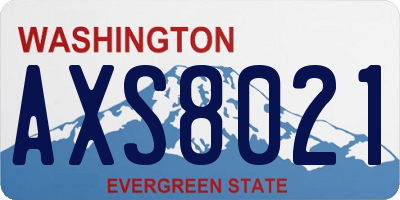WA license plate AXS8021