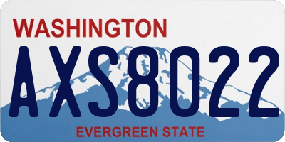 WA license plate AXS8022