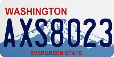 WA license plate AXS8023