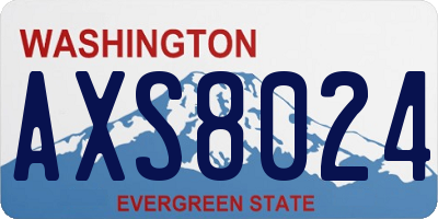 WA license plate AXS8024