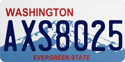 WA license plate AXS8025