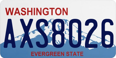 WA license plate AXS8026