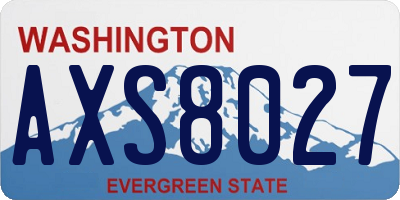 WA license plate AXS8027