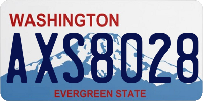 WA license plate AXS8028