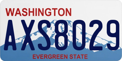 WA license plate AXS8029