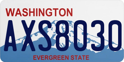 WA license plate AXS8030