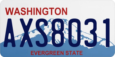 WA license plate AXS8031
