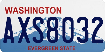 WA license plate AXS8032
