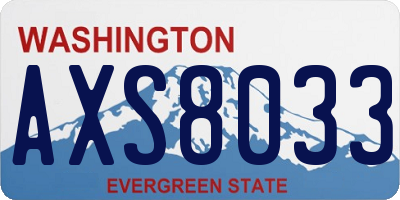 WA license plate AXS8033