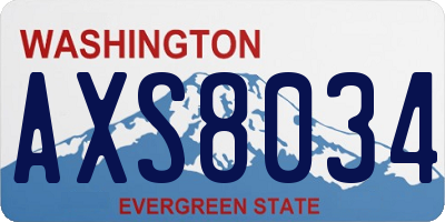 WA license plate AXS8034