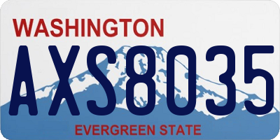 WA license plate AXS8035