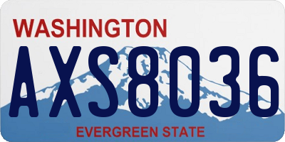 WA license plate AXS8036