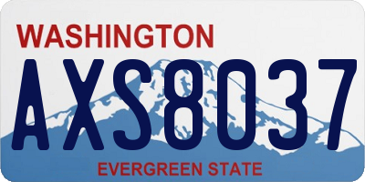 WA license plate AXS8037