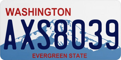 WA license plate AXS8039