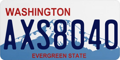 WA license plate AXS8040