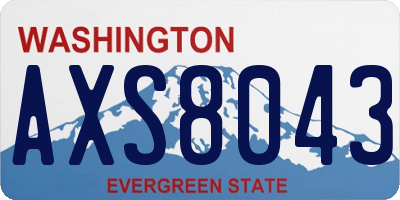 WA license plate AXS8043