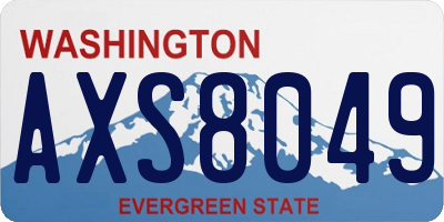 WA license plate AXS8049