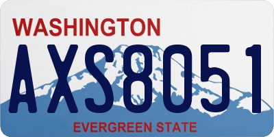 WA license plate AXS8051