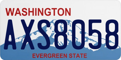 WA license plate AXS8058