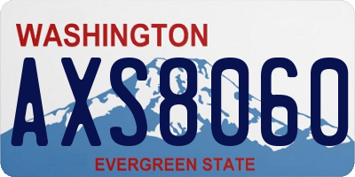 WA license plate AXS8060