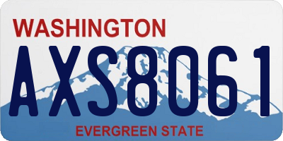WA license plate AXS8061