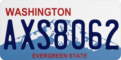 WA license plate AXS8062