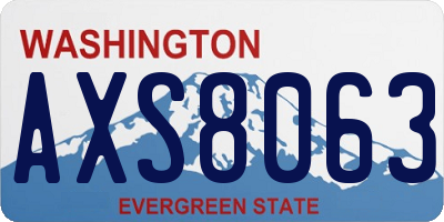 WA license plate AXS8063