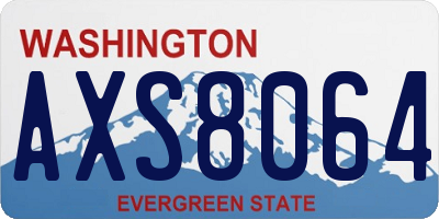 WA license plate AXS8064