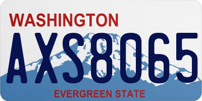 WA license plate AXS8065