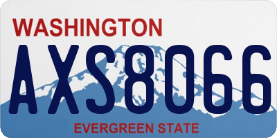 WA license plate AXS8066