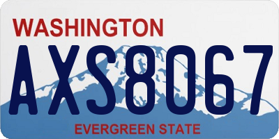 WA license plate AXS8067