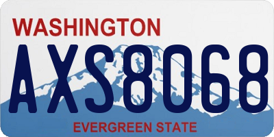 WA license plate AXS8068