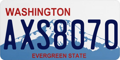WA license plate AXS8070