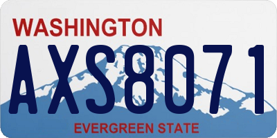 WA license plate AXS8071