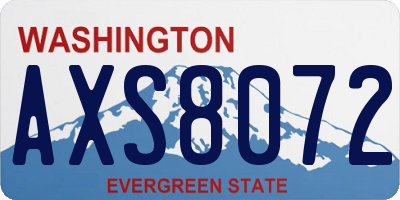 WA license plate AXS8072