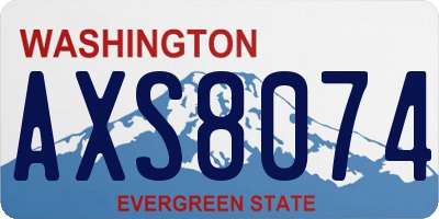 WA license plate AXS8074