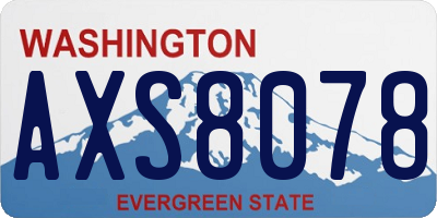 WA license plate AXS8078