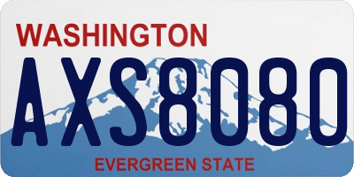 WA license plate AXS8080