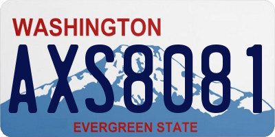 WA license plate AXS8081