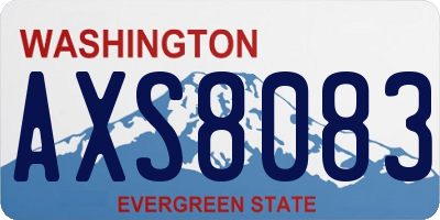 WA license plate AXS8083