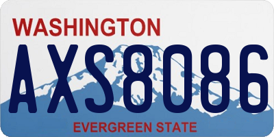 WA license plate AXS8086