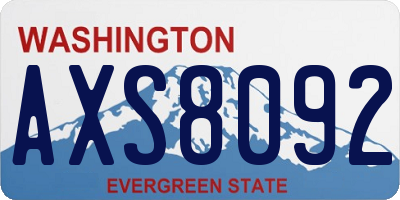 WA license plate AXS8092