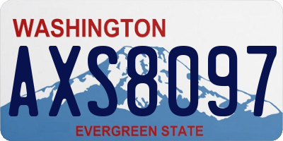 WA license plate AXS8097
